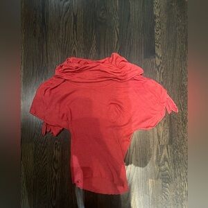 Vintage Y2K The Limited cowl neck top coral, cotton/viscose blend, early 2000s